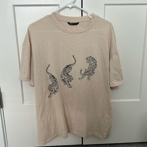 oversized tiger graphic shirt